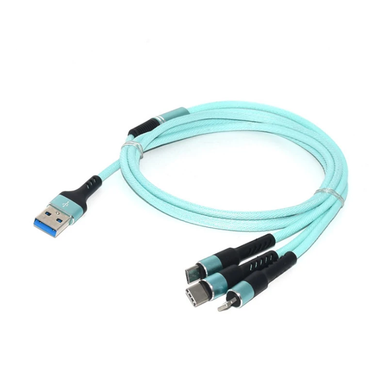 Type-c usb кабель для huawei xiaomi micro usb быстрая зарядка шнур для samsung oppo 3 в 1 быстрая зарядка кабель для andriod телефона - Цвет: Green