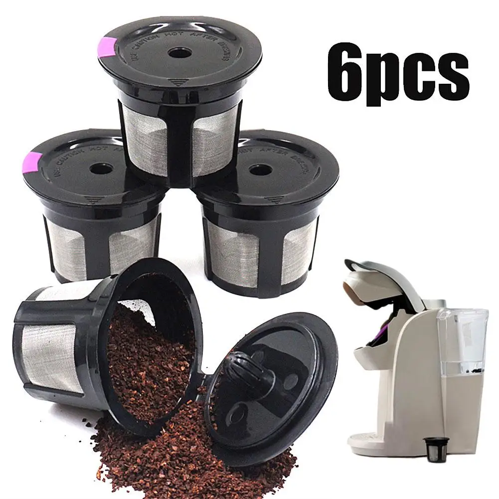 

6Pcs/Set Reusable Refillable K-Cup Coffee Soy Milk Filter Pod For Keurig K50 K55 Coffee Maker Easy To Clean
