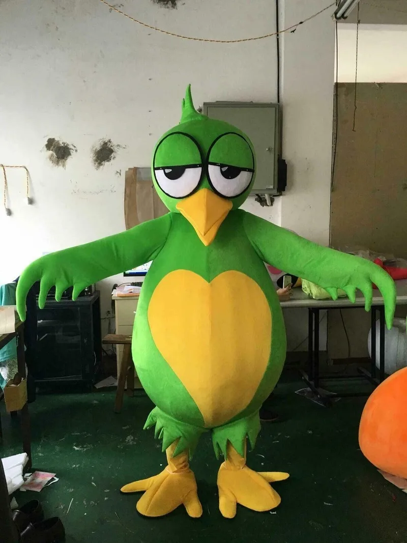 Cartoon Green Parrot Bird Mascot Costume Cosplay Theme Party Dress Xmas Fursuit Outfits Carnival Halloween Easter Ad Clothes |
