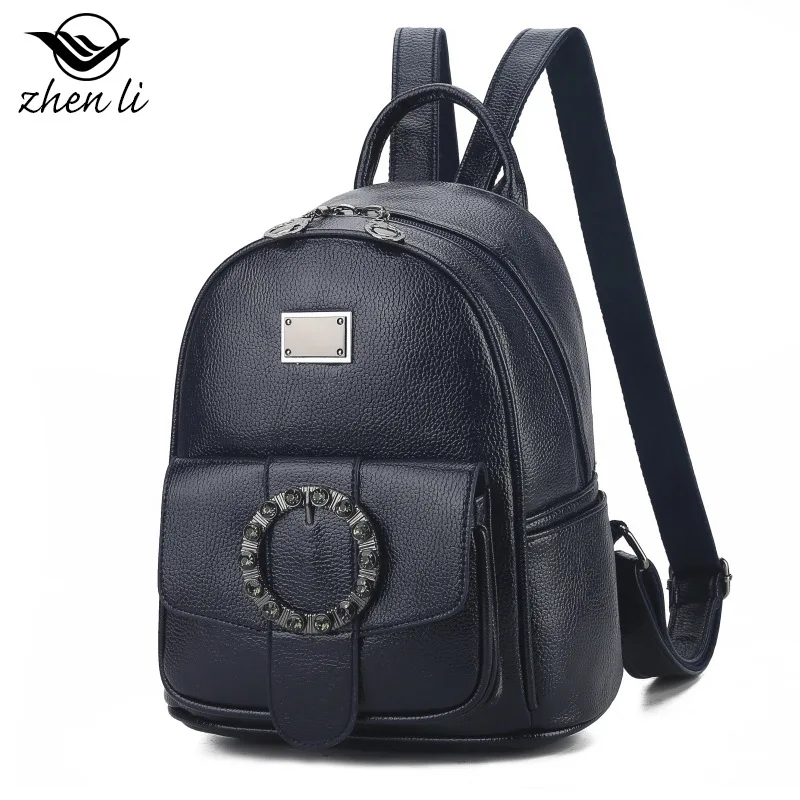 Zhenli сумка женская стиль милые женские стиль сплошной цвет рюкзак море S Женская сумка