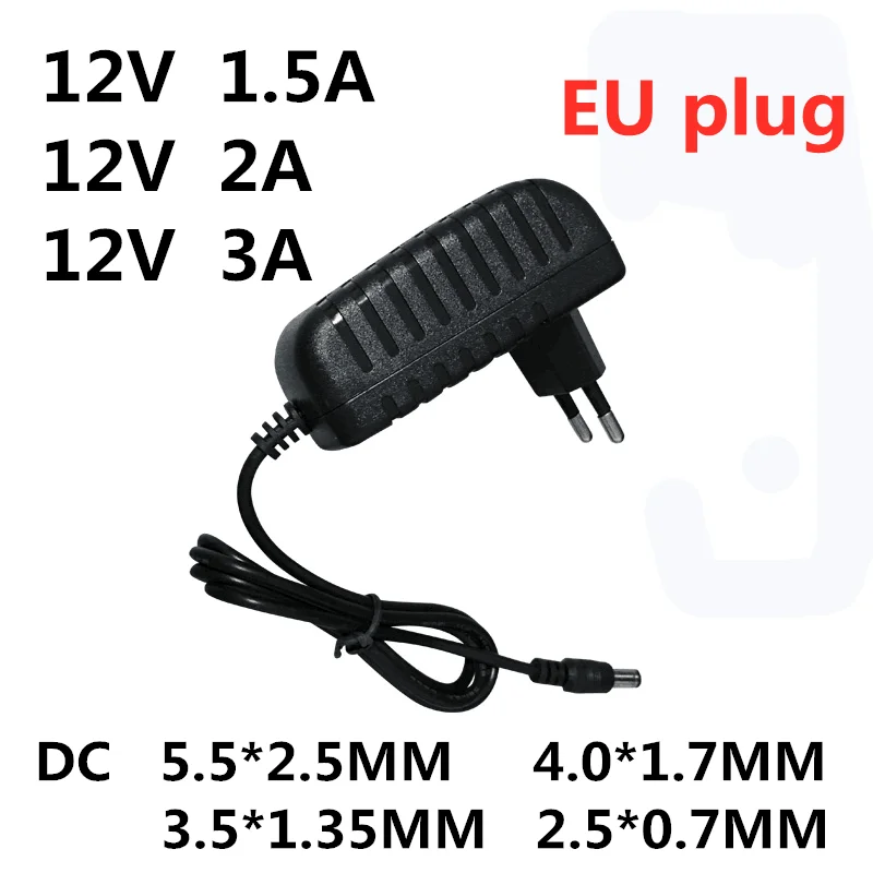 1PC AC 100-240V DC 12V 0.5A 1A 1.5A 2A 3A Converter Adapter Charger Power Supply for LED light strips EVD CCTV