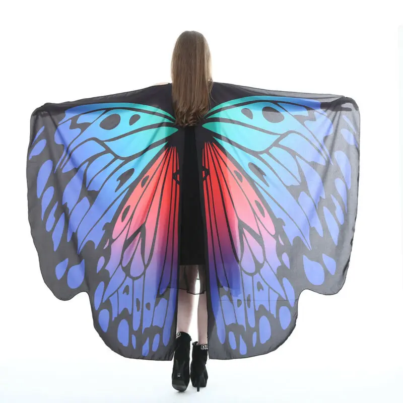 

Holloween Party Women Ladies Cosplay Clothes Fairy Butterfly Wing Costume Princess Shawl Cape Holloween Cloak Dress