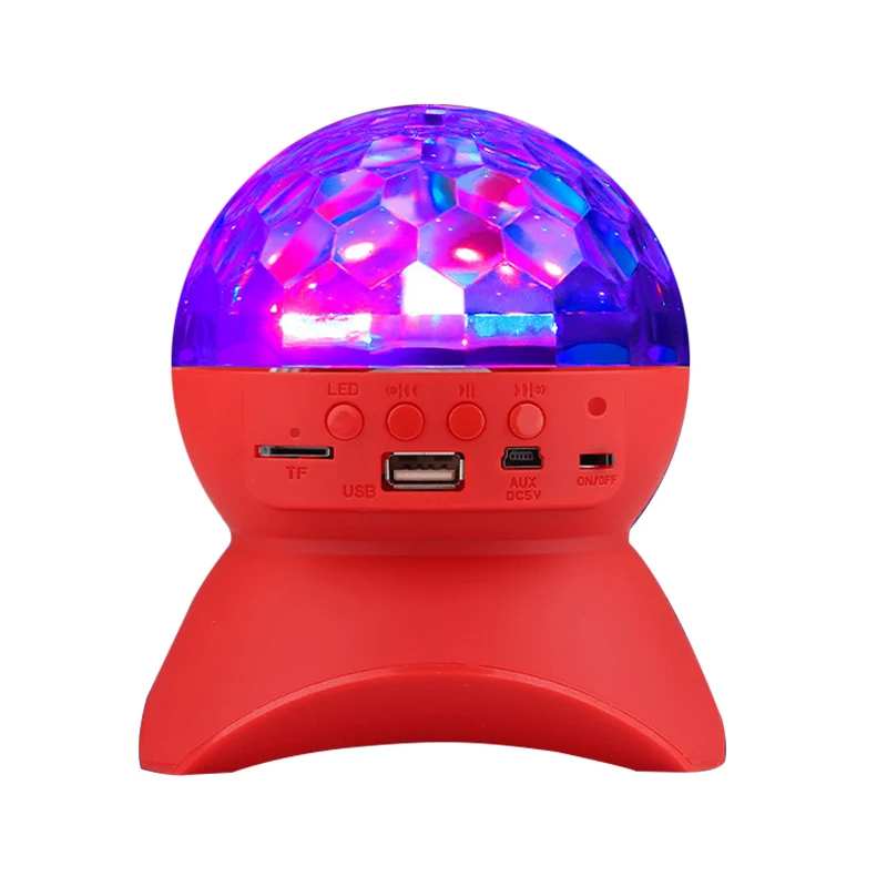USB Перезаряжаемый Bluetooth динамик, сценический светильник, контроллер, светодиодный хрустальный магический шар, светильник, DJ Club Disco, вечерние светильник ing - Испускаемый цвет: red