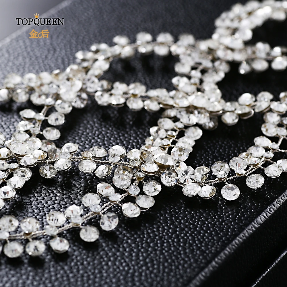 TOPQUEEN HP243 Luxury Bridal Headband Wedding Headdress Rhinestone Women Tiara Bling Hairband Hair Jewelry Hair Accessories