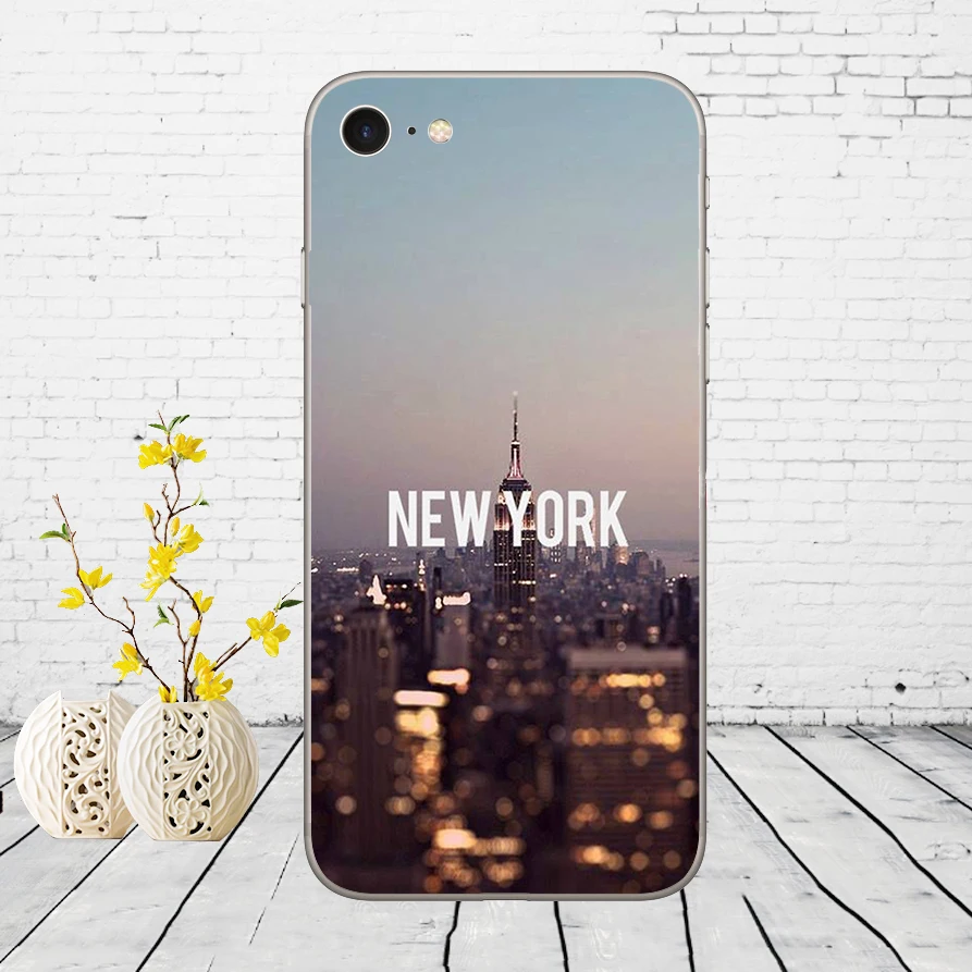 175DD Нью-Йорк Сити Мягкий силиконовый чехол для iPhone 5 5S SE 6 6s 8 plus 7 7 Plus X XS SR MAX чехол