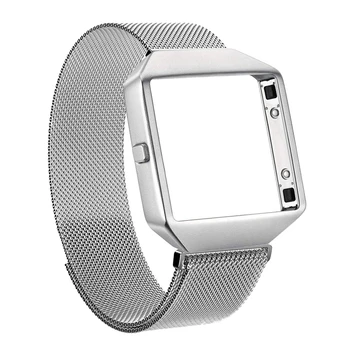 

for Fitbit Blaze Metal Character and Picture Frame Watch Strap Milan Nice, Nizza Watch Strap Magnetic Sucker Watch-Button Silver