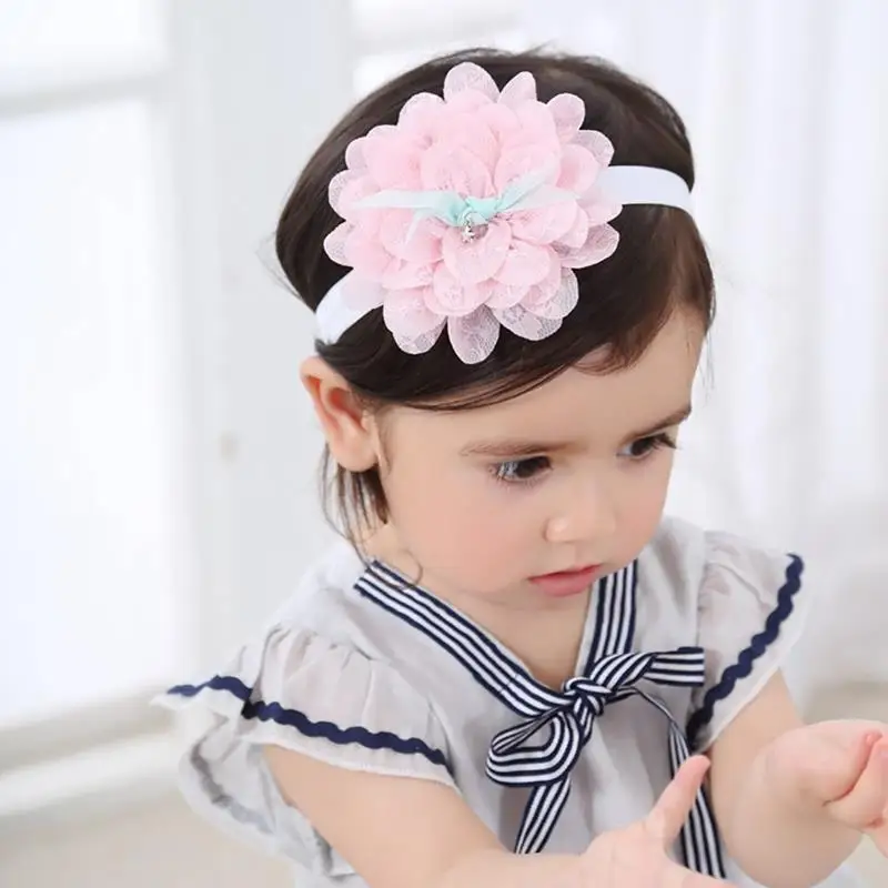 

4PCS Lovely Baby Headband Turban Flower Newborn Girls Headbands Lace Floral Kids Toddler Hair Band Infant Baby Hair Accessories