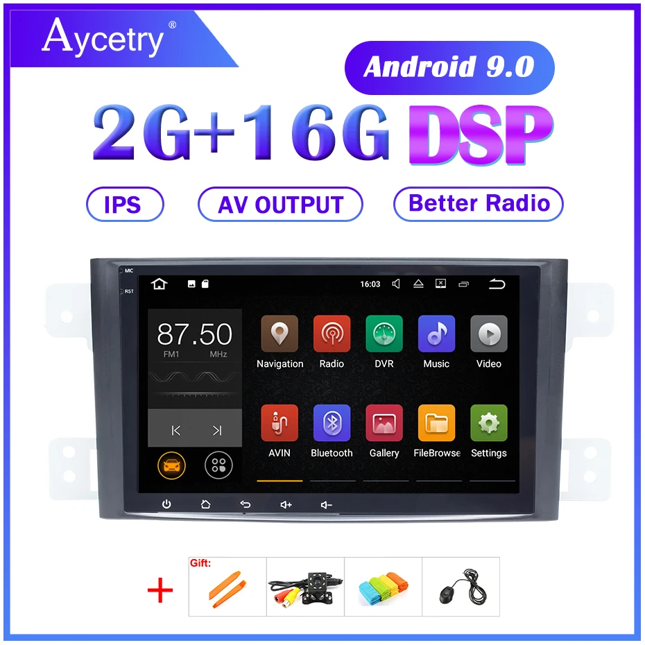 DSP Android 9,0 Автомобильный мультимедийный радиоприемник для Suzuki Grand Vitara Escudo 2005-2012 gps навигация ips экран головное устройство без DVD плеера