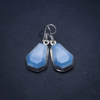 

Natural Owhyee Opal Handmade Boho 925 Sterling Silver Earrings 1 1/4" T4524