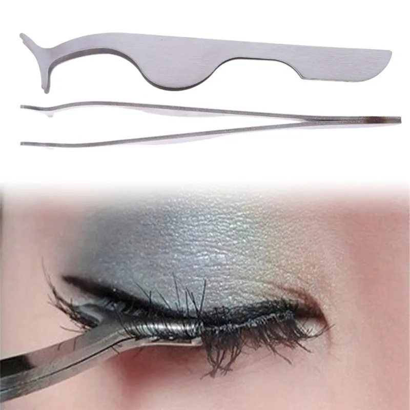 

False Eyelash Tweezers Fake Eye Lash Applicator Eyelash Extension Curler Nipper Auxiliary Clip Clamp Makeup Forceps Tools