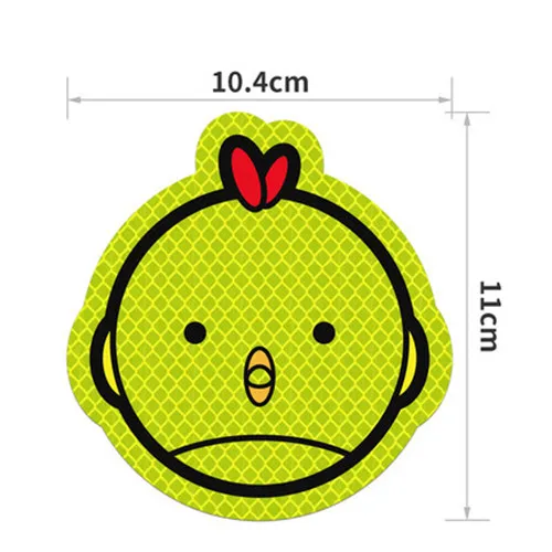 SingleFLYellowGreen Светоотражающие наклейки для детей Предупреждение ющая лента для студенческого водителя, мультяшная курица, креативная наклейка на кузов автомобиля, изготовленная из 3M материалов - Color: SingleFLYellowGreen