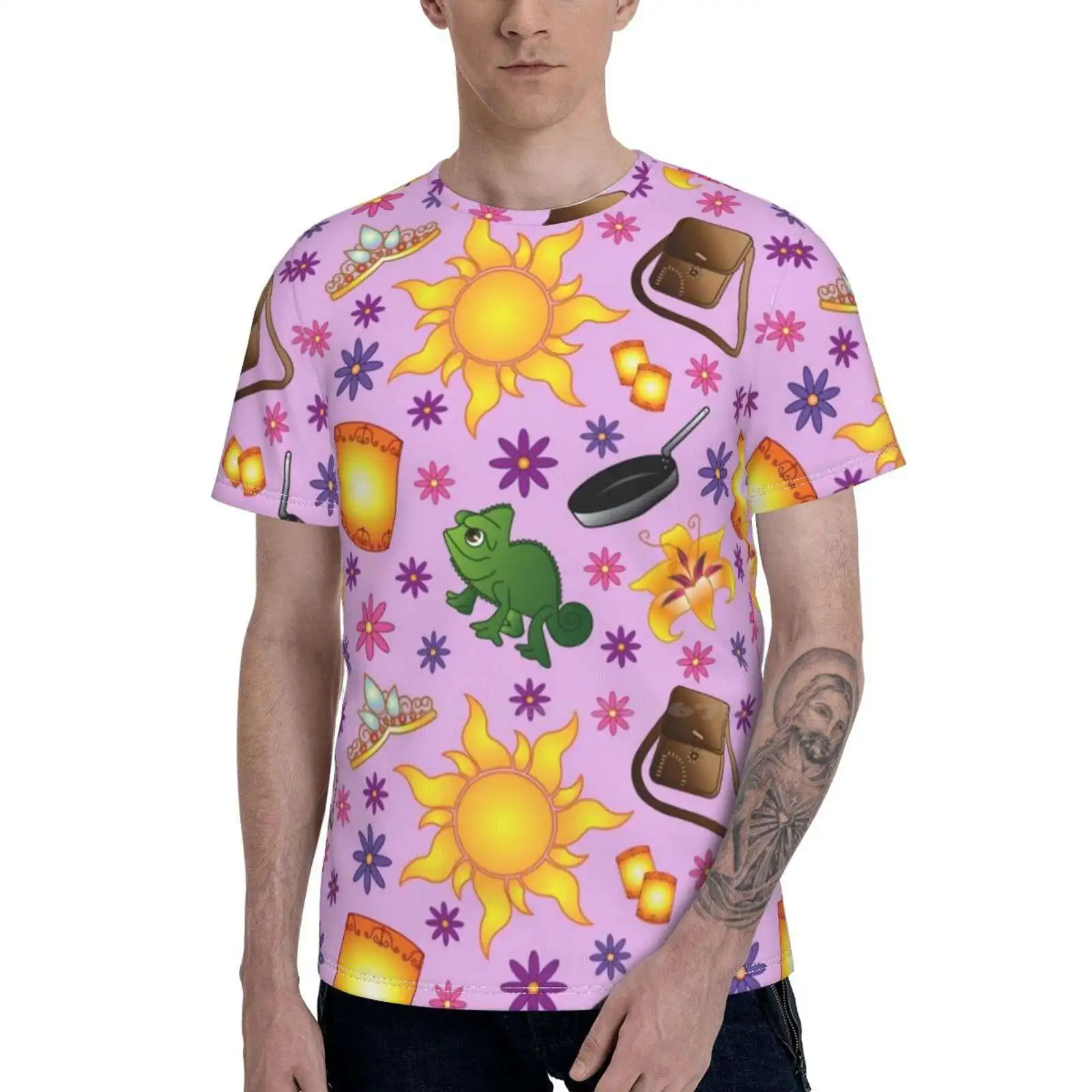 Tangled Pattern Casual 3D T Shirt 