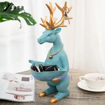 

NORDIC RESIN CREATIVE DEER DECORATIVE ORNAMENTS HOME LIVING ROOM DESKTOP STORAGE ORGANIZATION STORAGE BOX SNACK ENTRANCE KEY