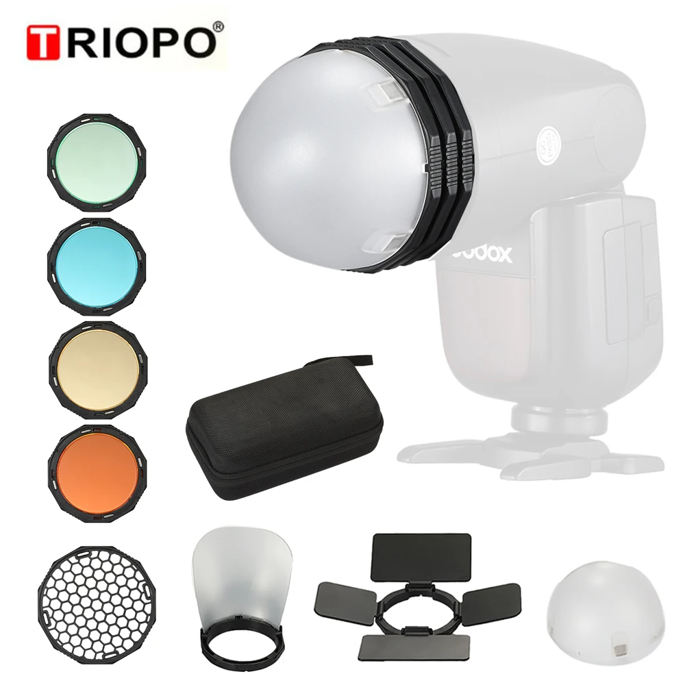 TRIOPO-Kit accesorios Flash de cabeza redonda magnética, piezas de repuesto para fotografía, Godox V1 H200R, TRIOPO R1 F1-200 - AliExpress
