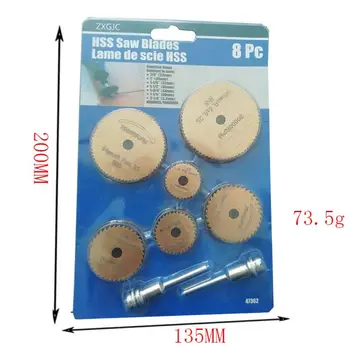 

8pcs/set High Speed Steel Circular Saw Blades Mandrel Cutting Discs Electric Grinding Rotary Tool Accessories