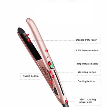 

2 in 1 Hair Straightener and Curler with Digital LCD Display Adjustable Temperature & Rapid Heating Dual Voltage Auto Shut Down