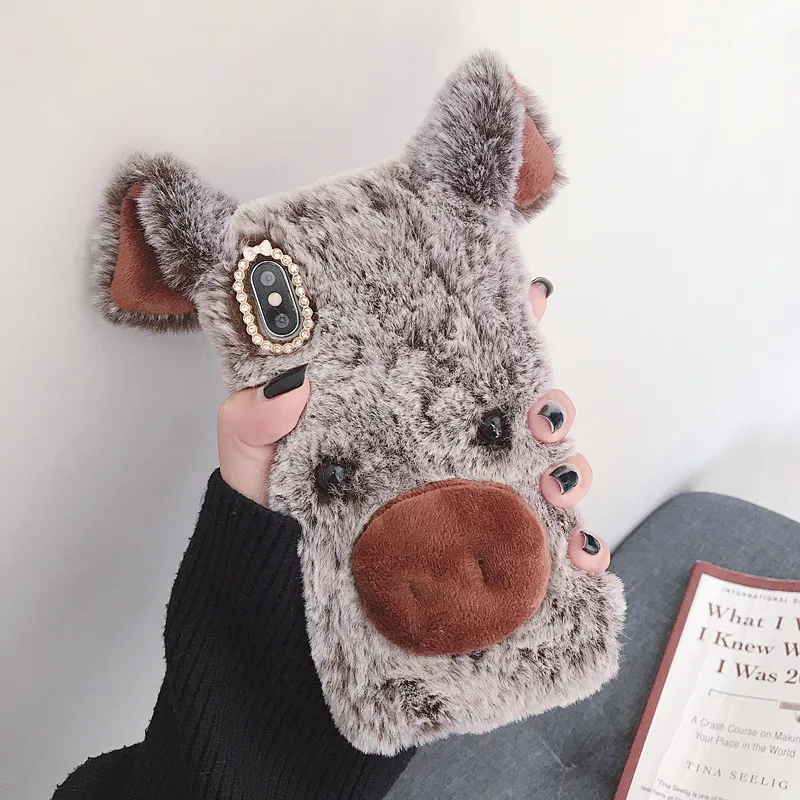 

Cute plush phone case silicone pig phone case for Huawei Mate 9 10 20 pro Mate20x Nova 3 3i 4 5 Honor 6 7 8 9 10 20 FUNDA