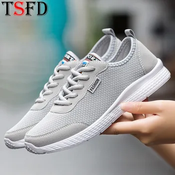 

Summer Sneakers Ultra-light Men Sport Shoes Mesh Breathable Running Shoe Plus Size Shoes Man Sports Lace Up Male Shoe Adult V7