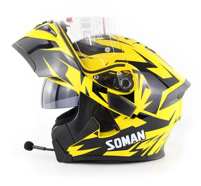

NEW ECE Helmet Motorcycle Bluetooth DOT SOMAN 955 Helmet Flip up Motocicleta Kask Casco Moto Motor Bike Helmet
