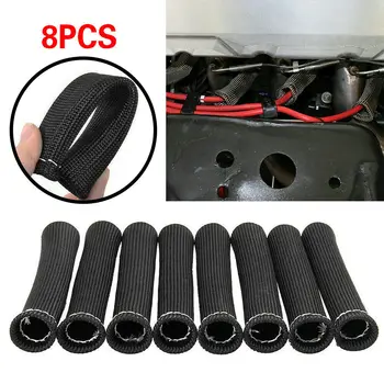 

2500° 6" Spark Plug Wire Boots Protector Sleeve Heat Shield Cover 8 Pcs Titanium