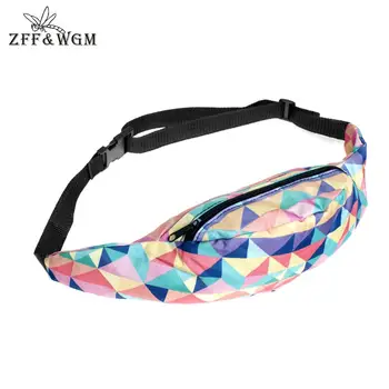 

ZFF&WGm 3D Print Fashion Cross Body Bags Black Color Hip Hop Chest Bag Zipper Banana Bum Bag