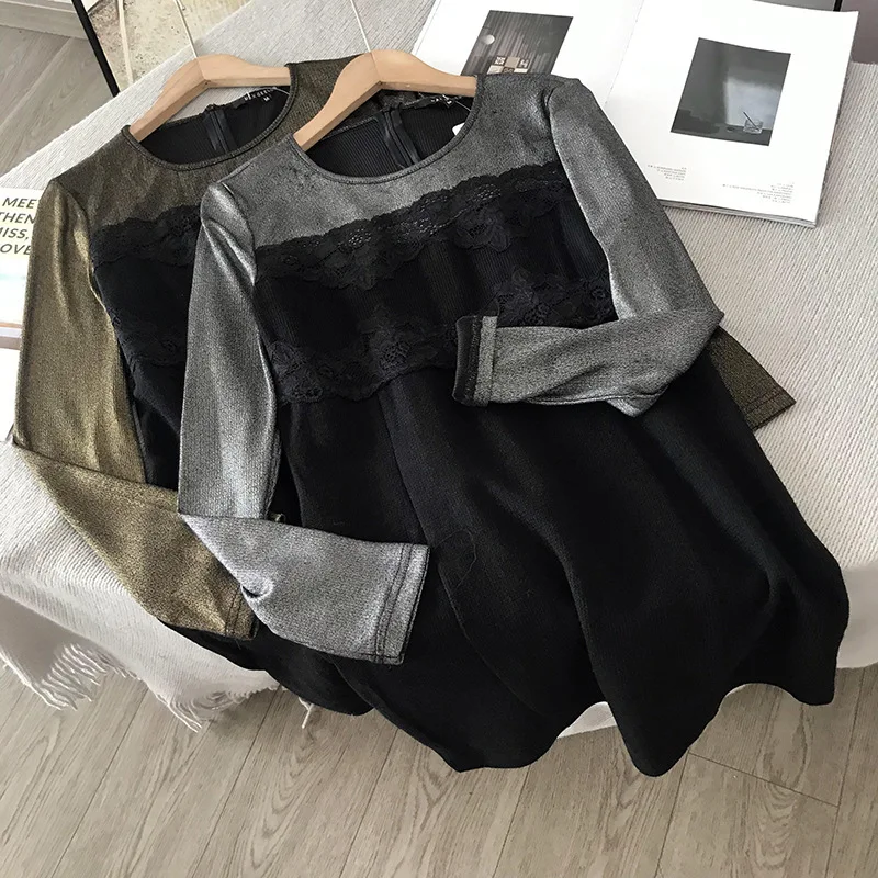 

Stock WOMEN'S Dress Overstock Autumn Versatile Retro High-waisted Dress Korean-style Slimming Hong Kong Style Women's 10.28