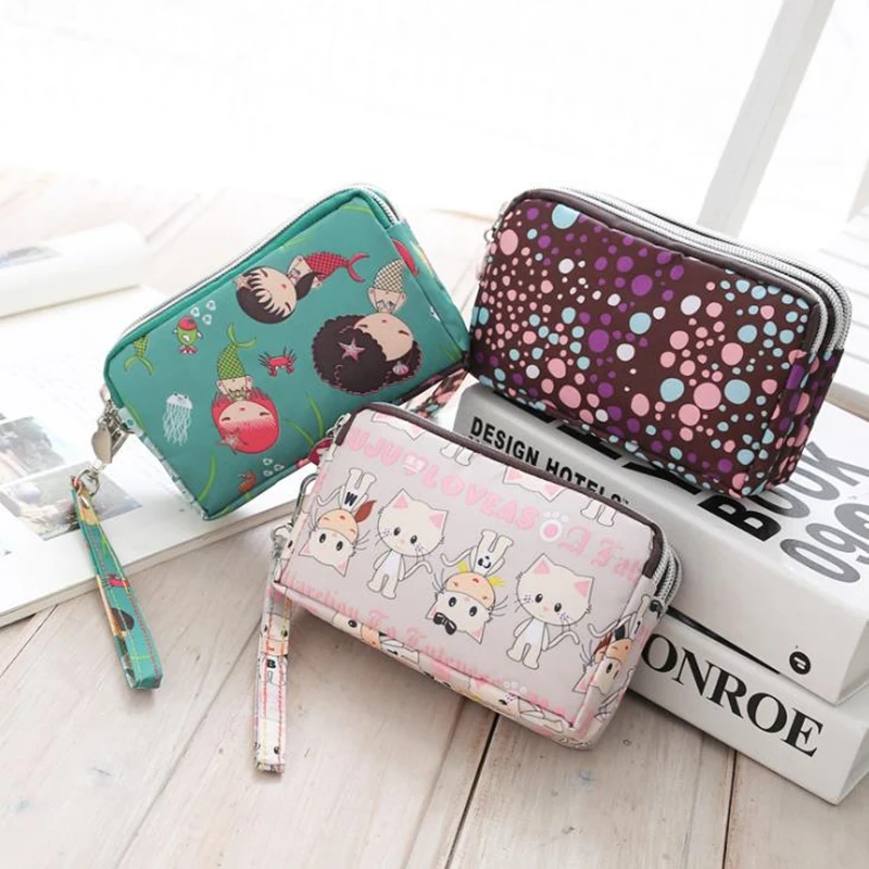 Multi-function mobile phone purse Handcuffs hand holding mini canvas bag Women's Oxford cloth cartoon fabric | Багаж и сумки