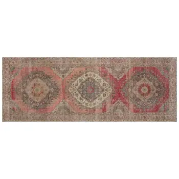 

Handmade Natural Vintage English Runner Rug 147x392 Cm-4'10''X12'10''