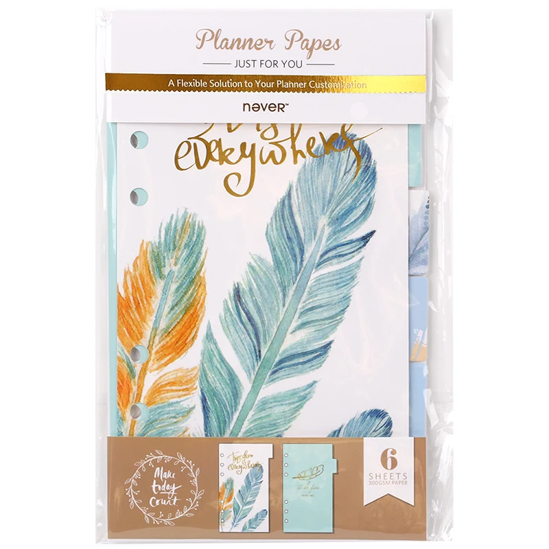 feather A6 Binder Index Dividers Planner Dividers Binder For Binders Notebook Indice Divisori