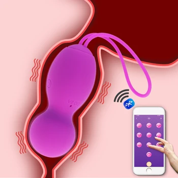 Realov Smartphone APP Bluetooth Remote Control Vibrator G-Spot Massager Vaginal Tight Kegel Balls Pelvic Floor Trainer Jump Eggs 1
