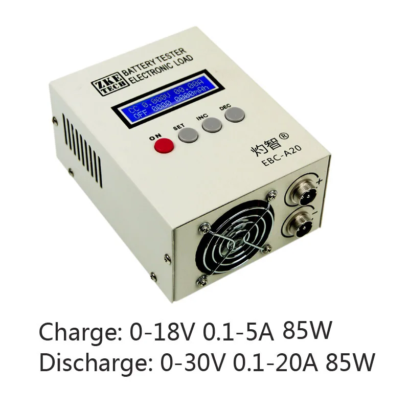 

Lithium Battery Capacity Tester Fe Battery Tester Charge 5A Dischage 20A 85W Cyclic Electronic load Online Computer Software
