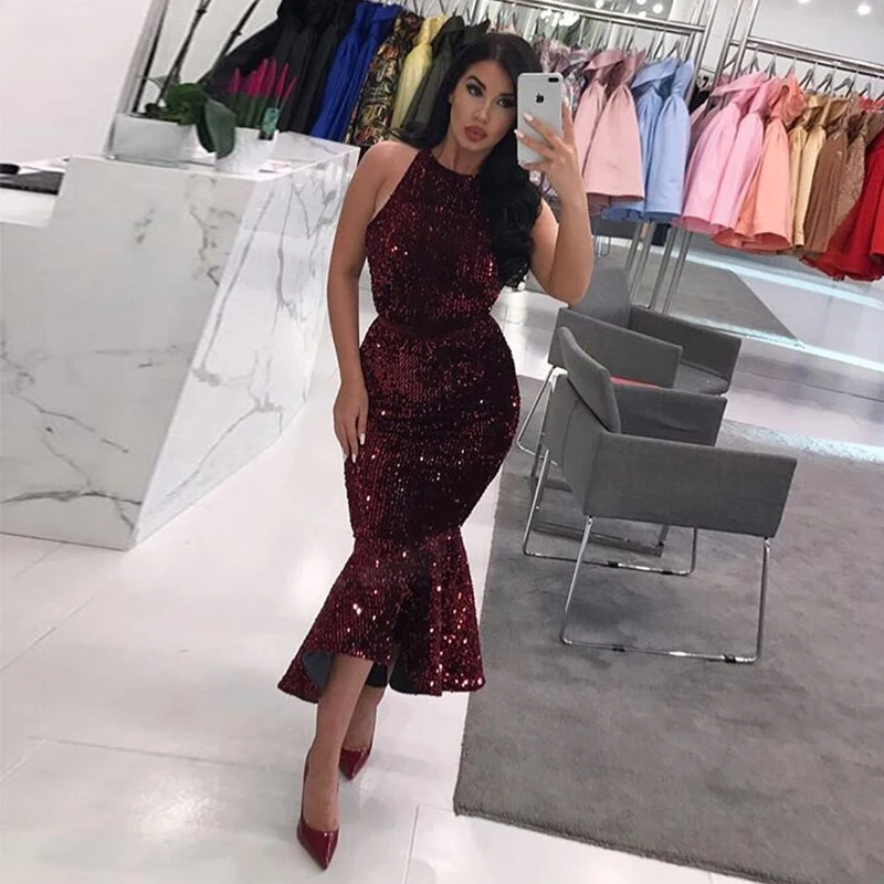 Коктейльное платье с блестками без рукавов | Свадьбы и торжества