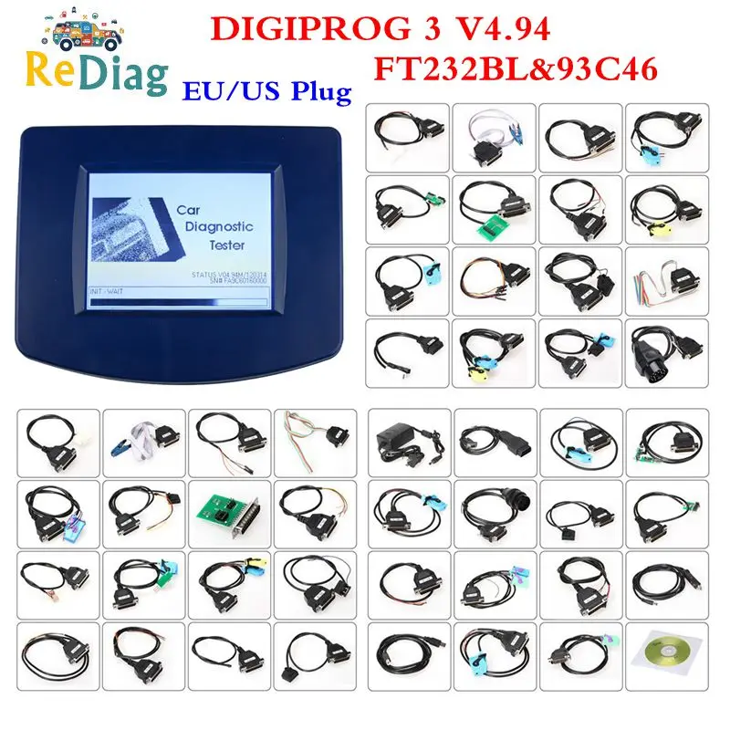 Лучший FTDI V4.94 Digiprog 3 одометра коррекция Digiprog 3 пробега коррекция инструмент Программист Полный V4.94 Digiprog3