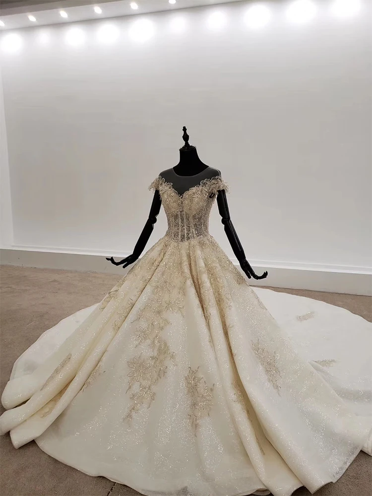 gold boho wedding dress