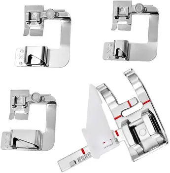 

LMDZ Hemming Cloth Strip Presser Foot with Adjustable Guide Sewing Machine Presser Foot, Presser Foot Kit Snapping for Machine