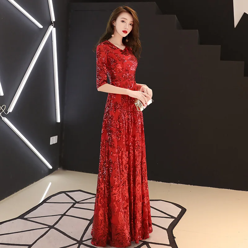 Ženské Čínské styl šaty flitry  krajka  sexy štíhlý večírek šaty soumrak šaty  vylepšená qipao rozměr S-3XL