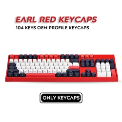 Capuchons de touches de clavier en PBT, 108 touches, côtés/côtés supérieurs, oreillettes rouges, sculpture au Laser, profil OEM pour clavier mécanique Cherry MX Kailh 