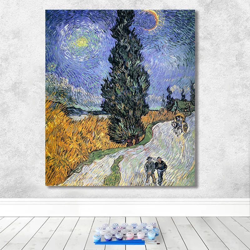 Картина по номерам художественная живопись по номерам ручная роспись Ван Гог работает отель дом коридор декоративная живопись - Цвет: 80001