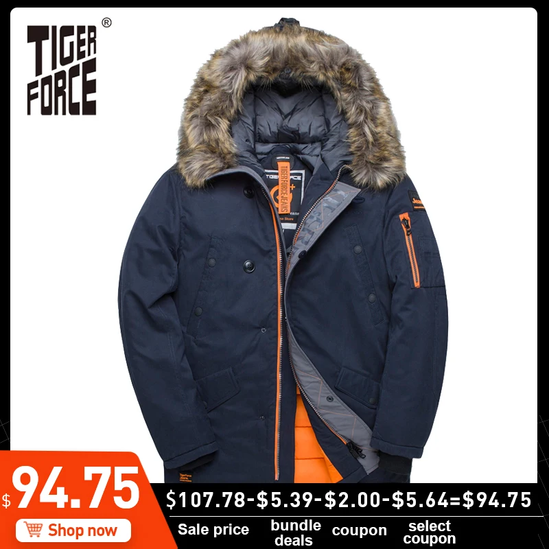 7117.28руб. 55% СКИДКА|TIGER FORCE куртка мужская зимняя аляска куртка парка мужская кофта зимняя куртка для мужчин mens winter jackets Russia men coats-in Парки from Мужская одежда on AliExpress 