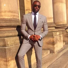 Жених заостренный лацкан две кнопки(куртка+ брюки+ галстук) Жених Смокинги друзей Жениха Лучший мужской костюм мужские свадебные костюмы жениха