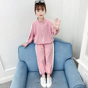 

Girls Clothing Sets 2020 Children Fashion Floral Jackets Zipper Coat + Pant Set Kids Clothes Spring Sports Suit Flower Tracksuit