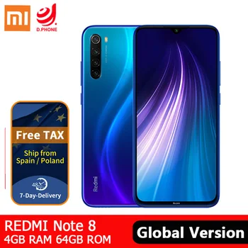 

Global Version Xiaomi Redmi Note 8 4GB 64GB Smartphone Snapdragon 665 Octa Core 48MP Quad Rear Camera 6.3" 4000mAh Mobile Phone