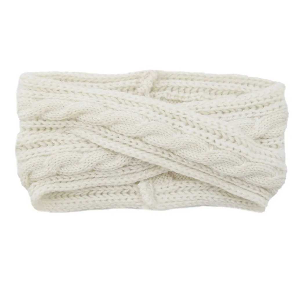 Женская повязка для волос, модная Женская осенне-зимняя мода, теплая вязаная повязка на руку головная повязка для девочек, хлопковая повязка для волос
