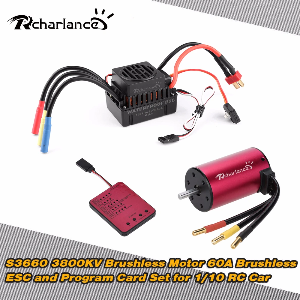 S3660 3800Kv датчик 60a Esc метла и программа карточная игра 1/10 Rc грузовик без управления полетом Лер бесщеточный мотор пульт дистанционного управления