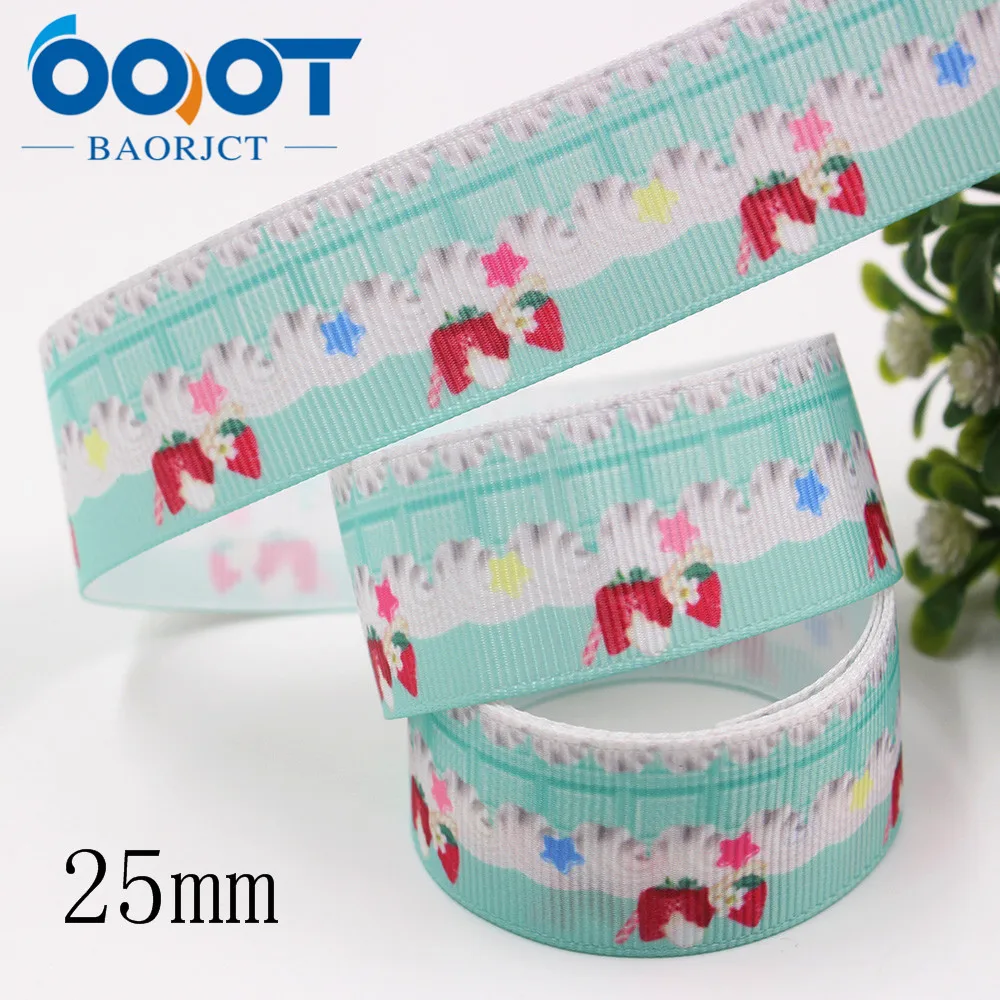 I-191211-2706 OOOT BAORJCT I-191211-2703, 25 мм, 10 ярдов фрукты термотрансферные печатные корсажные ленты, лук кепки DIY аксессуары украшения - Цвет: I-191211-2706