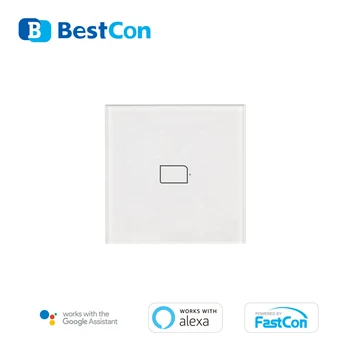 

BroadLink Bestcon TC2S-EU-1gang Glass Wall Touch Switch works with Alexa and Google Assistant PHONE REMOTE Overload Protection