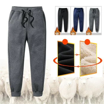 

Men Thick Fleece Thermals Trousers Outdoor Winter Warm Casual Pants Joggers Sports IK88
