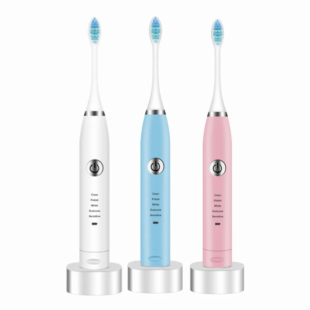

Portable Smart Electric Sonic Vibration Toothbrush 5 Adjustable Modes Waterproof Rechargeable Teeth Whitening Tool Oral Care