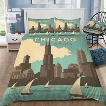 

Group Chicago 3D Bedding Set Printed Duvet Cover Set Queen King Twin Size