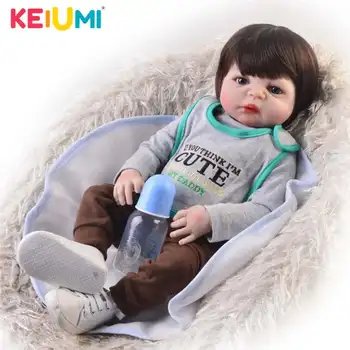 

KEIUMI Hot Sale 23 Inch Reborn Boy Alive Doll Full Body Silicone 57 cm Realistic Newborn Babies Doll For Children's Day Gifts